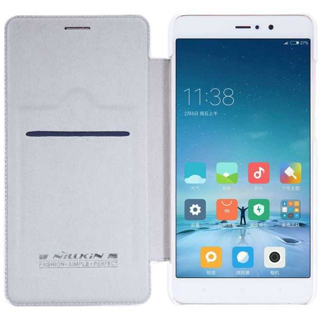 Nillkin - Xiaomi Mi 5s Plus Hülle - Case aus leder - mit Kreditkartenslot - Qin Series - weiss