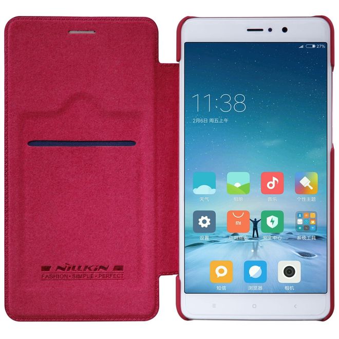 Nillkin - Xiaomi Mi 5s Plus Hülle - Case aus leder - mit Kreditkartenslot - Qin Series - rot