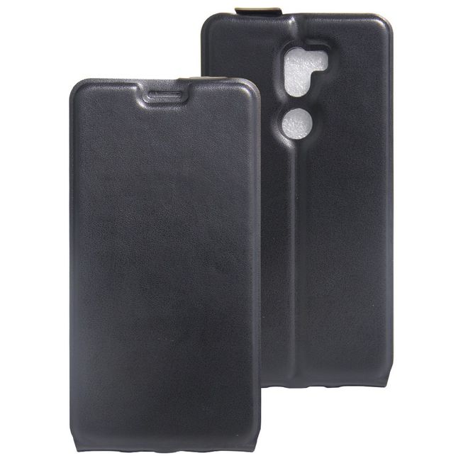 Handyhülle für Xiaomi Mi 5s Plus - Leder Flip Case - vertikal - mit Fotofach - schwarz