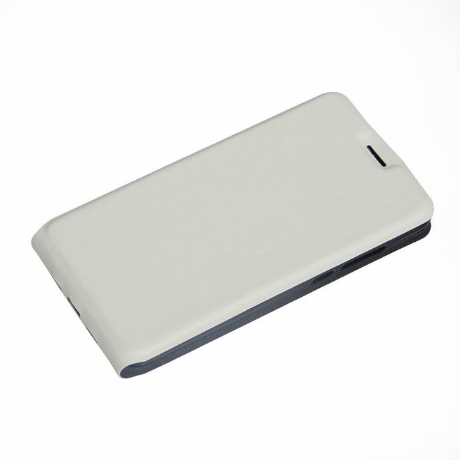 Handyhülle für Xiaomi Mi 5s Plus - Leder Flip Case - vertikal - mit Fotofach - weiss