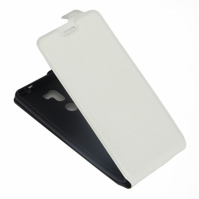 Handyhülle für Xiaomi Mi 5s Plus - Leder Flip Case - vertikal - mit Fotofach - weiss