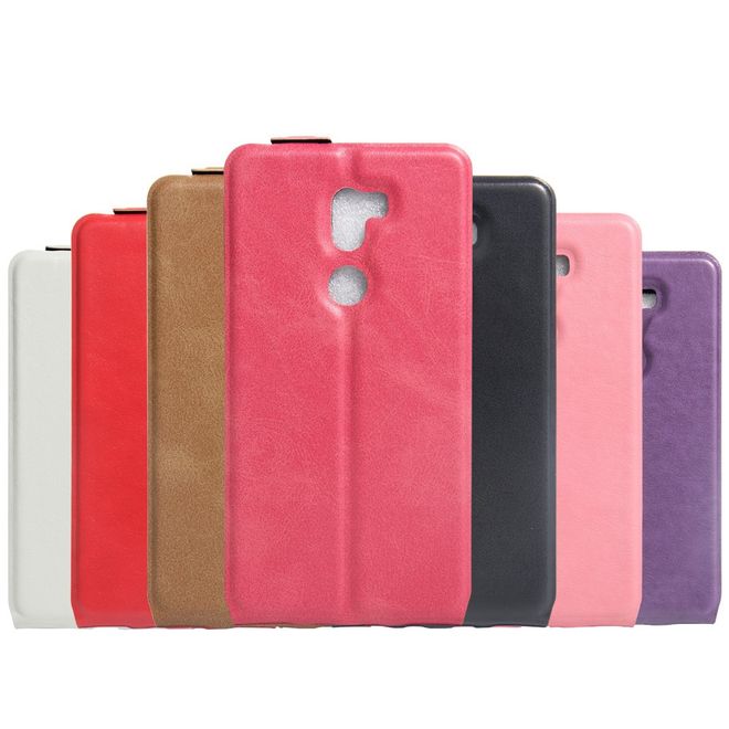 Handyhülle für Xiaomi Mi 5s Plus - Leder Flip Case - vertikal - mit Fotofach - weiss