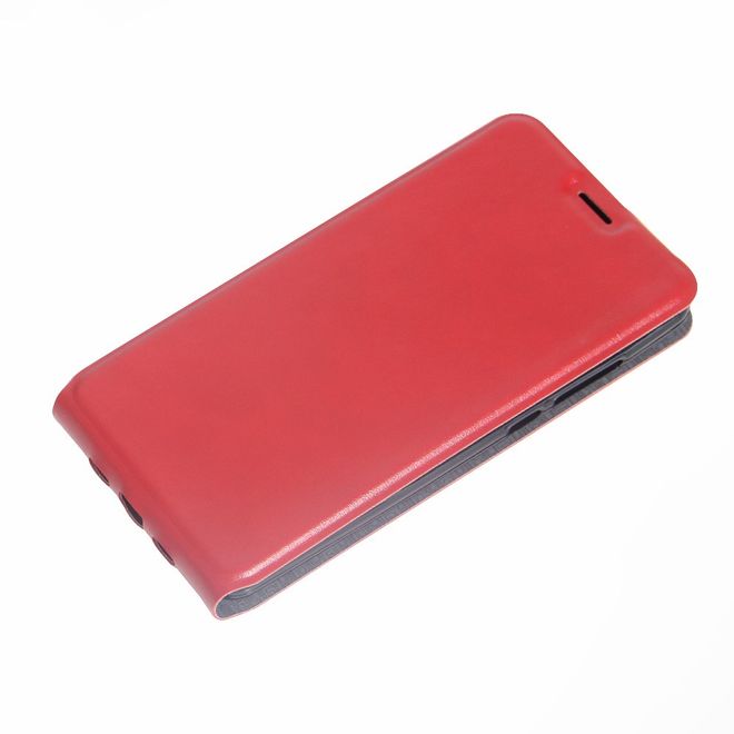 Handyhülle für Xiaomi Mi 5s Plus - Leder Flip Case - vertikal - mit Fotofach - rot