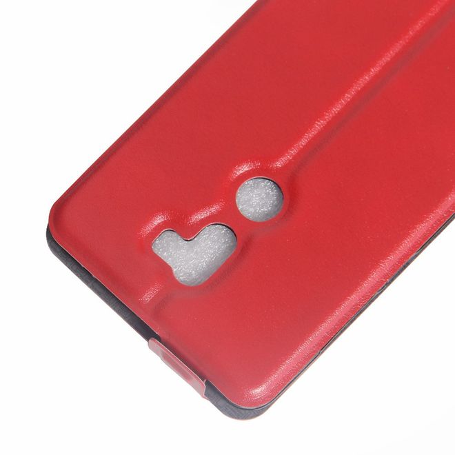 Handyhülle für Xiaomi Mi 5s Plus - Leder Flip Case - vertikal - mit Fotofach - rot
