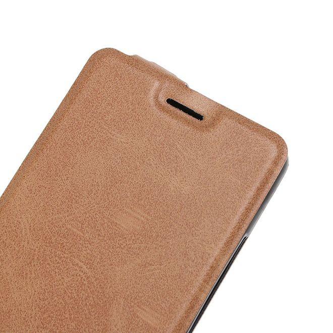 Handyhülle für Xiaomi Mi 5s Plus - Leder Flip Case - vertikal - mit Fotofach - braun