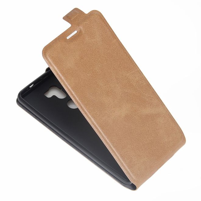 Handyhülle für Xiaomi Mi 5s Plus - Leder Flip Case - vertikal - mit Fotofach - braun