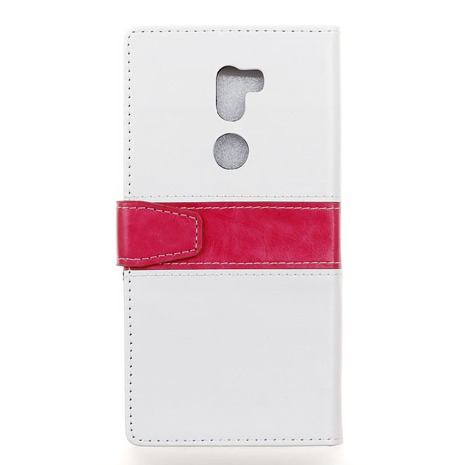 Hülle für Xiaomi Mi 5s Plus - Case aus Leder - mit Kontrastfarben - weiss
