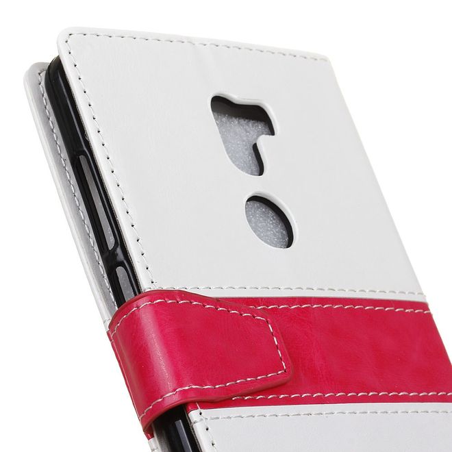 Hülle für Xiaomi Mi 5s Plus - Case aus Leder - mit Kontrastfarben - weiss