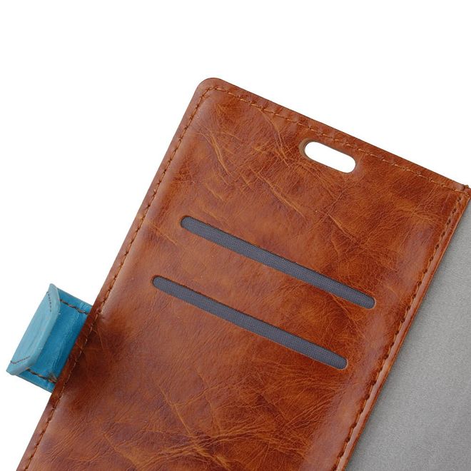 Hülle für Xiaomi Mi 5s Plus - Case aus Leder - mit Kontrastfarben - braun