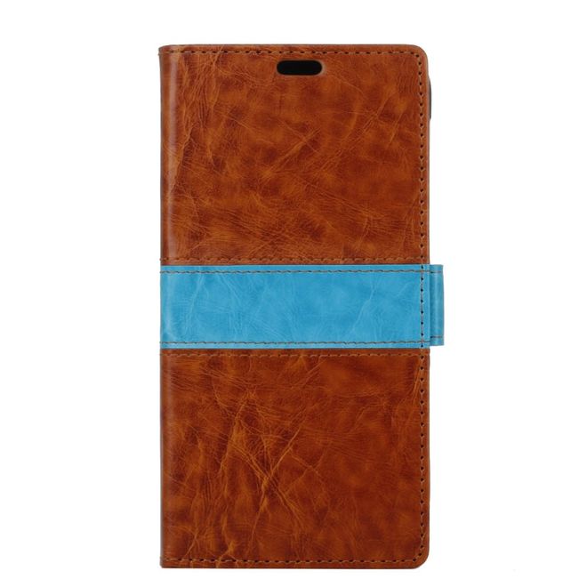 Hülle für Xiaomi Mi 5s Plus - Case aus Leder - mit Kontrastfarben - braun