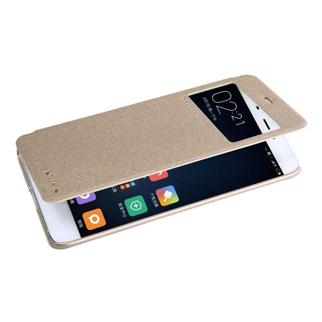 Nillkin - Xiaomi Mi 5 Handy Hülle - Case aus Leder - mit kleinen Fenster - Sparkle Series - gold