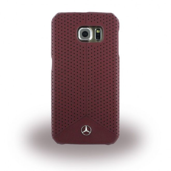 Samsung Galaxy S6 Mercedes Pure Line Gelochte Leder Hülle - rot
