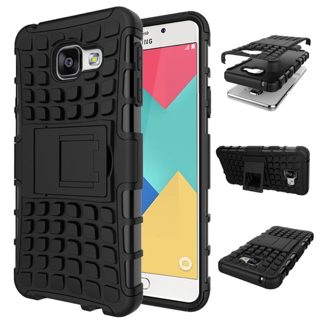 Samsung Galaxy A3 (2016) Handyhülle - Case aus TPU Plastik - mit Kickstand - schwarz