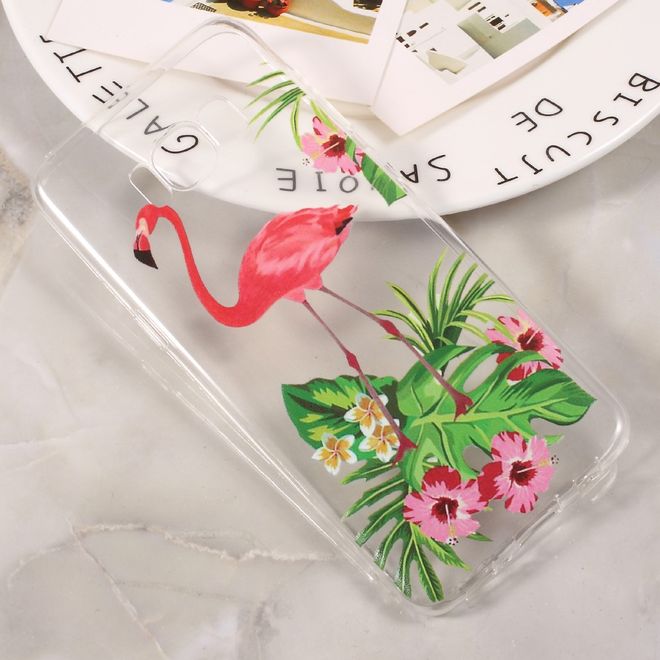 Samsung Galaxy S8 Hülle - Handycase aus flexiblem Plastik - Flamingo mit Blumen