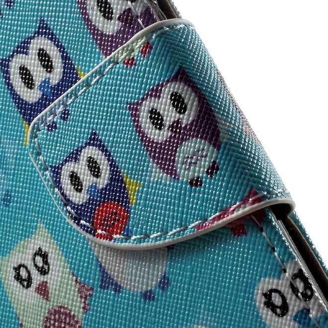Samsung Galaxy S8 Plus Hülle - Handy Cover aus Leder - viele kleine Eulen