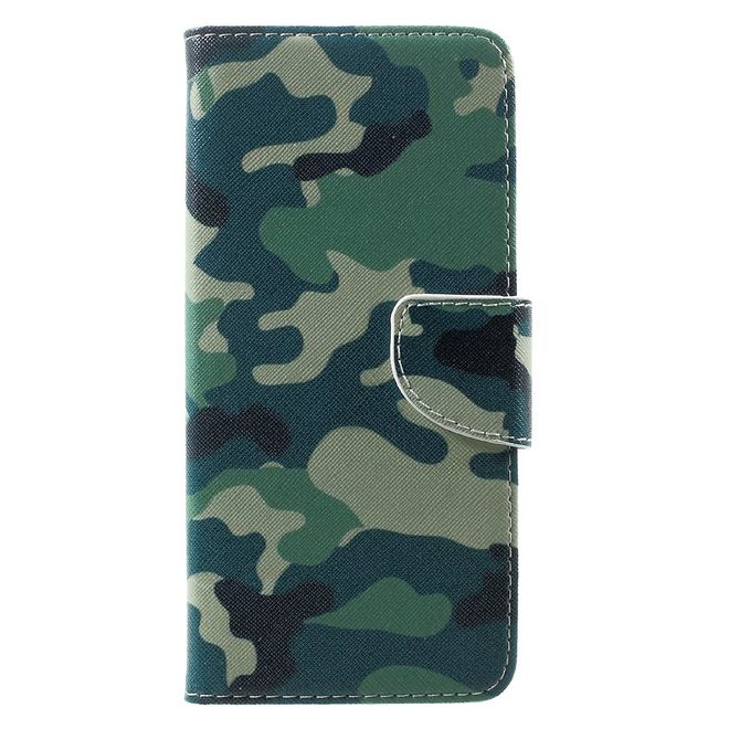 Samsung Galaxy S8 Plus Hülle - Handy Cover aus Leder - Tarnmuster
