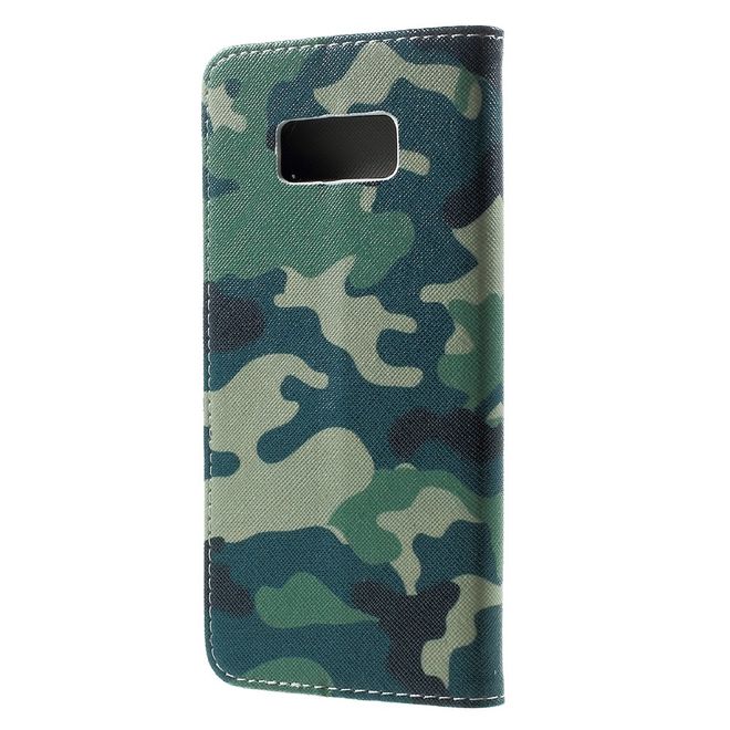 Samsung Galaxy S8 Plus Hülle - Handy Cover aus Leder - Tarnmuster