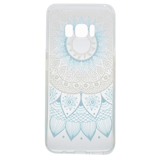 Samsung Galaxy S8 Plus Handy Case - Hülle aus flexiblem Plastik - blaues Mandala Muster