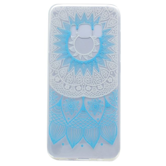 Samsung Galaxy S8 Plus Handy Case - Hülle aus flexiblem Plastik - blaues Mandala Muster
