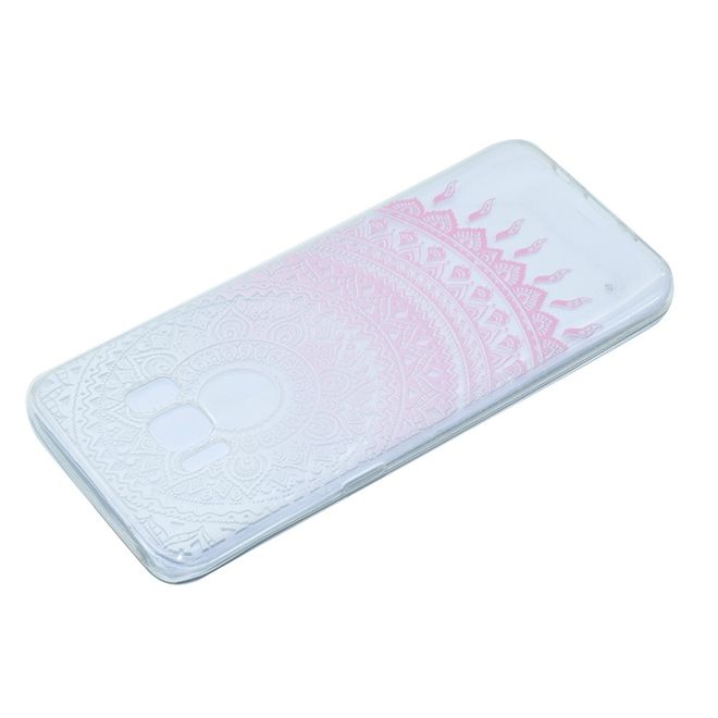Samsung Galaxy S8 Plus Handy Case - Hülle aus flexiblem Plastik - pinke Mandala Blume