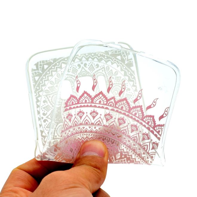 Samsung Galaxy S8 Plus Handy Case - Hülle aus flexiblem Plastik - pinke Mandala Blume