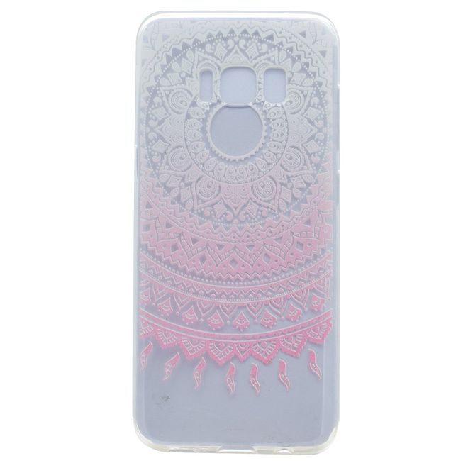 Samsung Galaxy S8 Plus Handy Case - Hülle aus flexiblem Plastik - pinke Mandala Blume