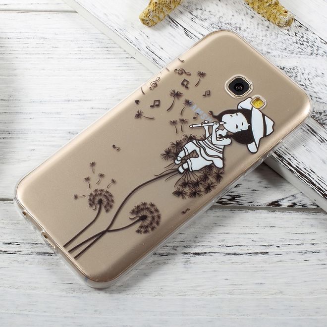 Handyhülle für Samsung Galaxy A3 (2017) - Cover aus TPU Plastik - Flöten spielendes Kind auf einem Löwenzahn