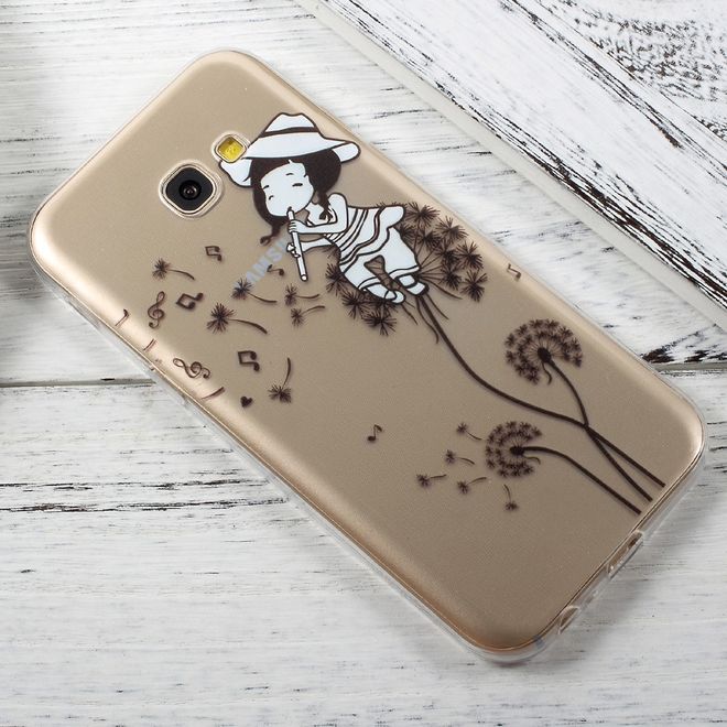 Handyhülle für Samsung Galaxy A3 (2017) - Cover aus TPU Plastik - Flöten spielendes Kind auf einem Löwenzahn