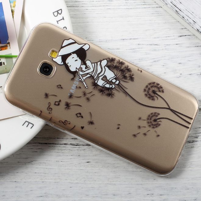 Handyhülle für Samsung Galaxy A3 (2017) - Cover aus TPU Plastik - Flöten spielendes Kind auf einem Löwenzahn