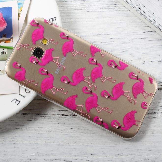 Samsung Galaxy A5 (2017) Hülle - TPU Soft Case - kleine Flamingos