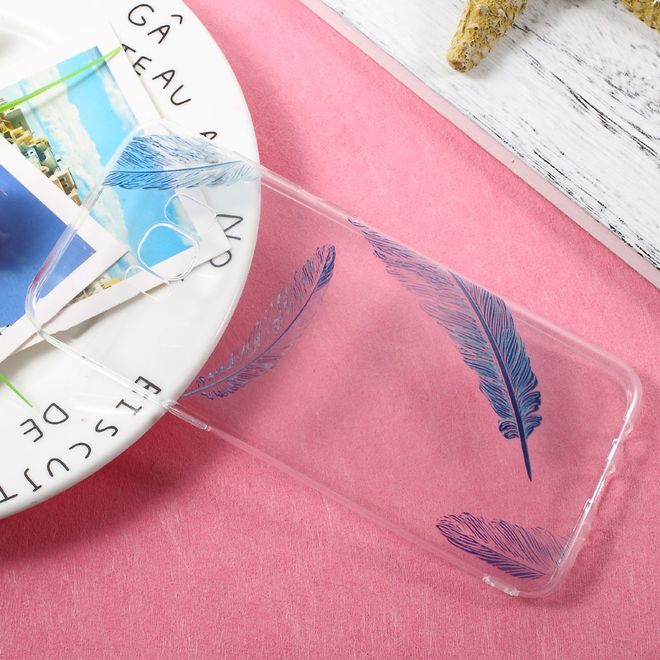 Samsung Galaxy S8 Plus Case - TPU Softcase - blaue Federn