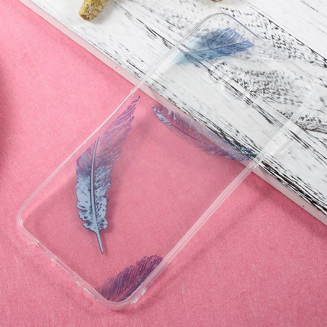 Samsung Galaxy S8 Plus Case - TPU Softcase - blaue Federn