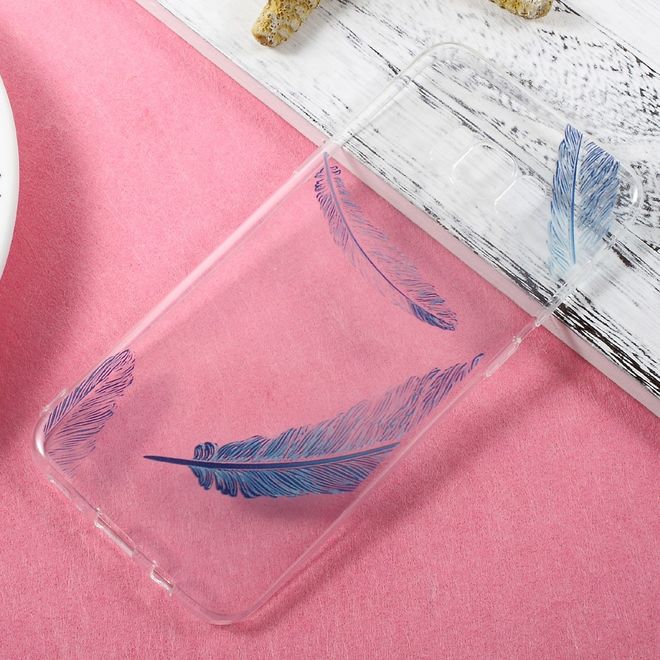 Samsung Galaxy S8 Plus Case - TPU Softcase - blaue Federn