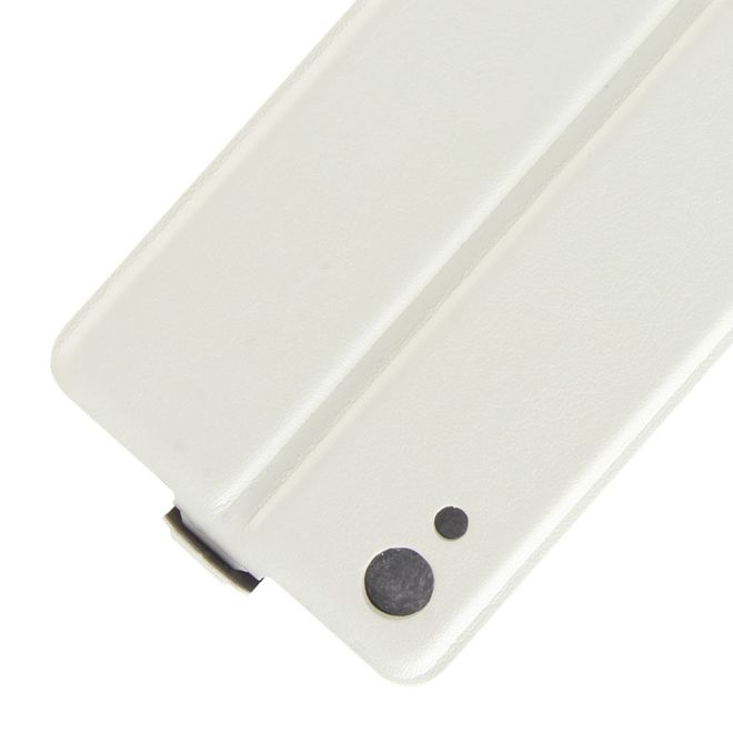 Handyhülle für Sony Xperia XA1 - Crazy Horse Leder Flip Case - vertikal - weiss