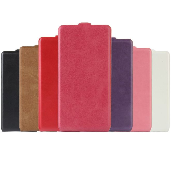 Handyhülle für Sony Xperia XA1 - Crazy Horse Leder Flip Case - vertikal - weiss