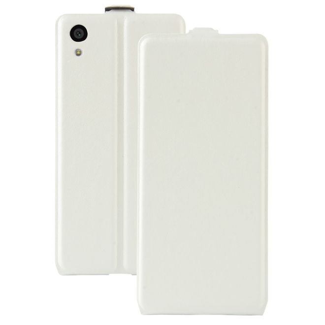 Handyhülle für Sony Xperia XA1 - Crazy Horse Leder Flip Case - vertikal - weiss