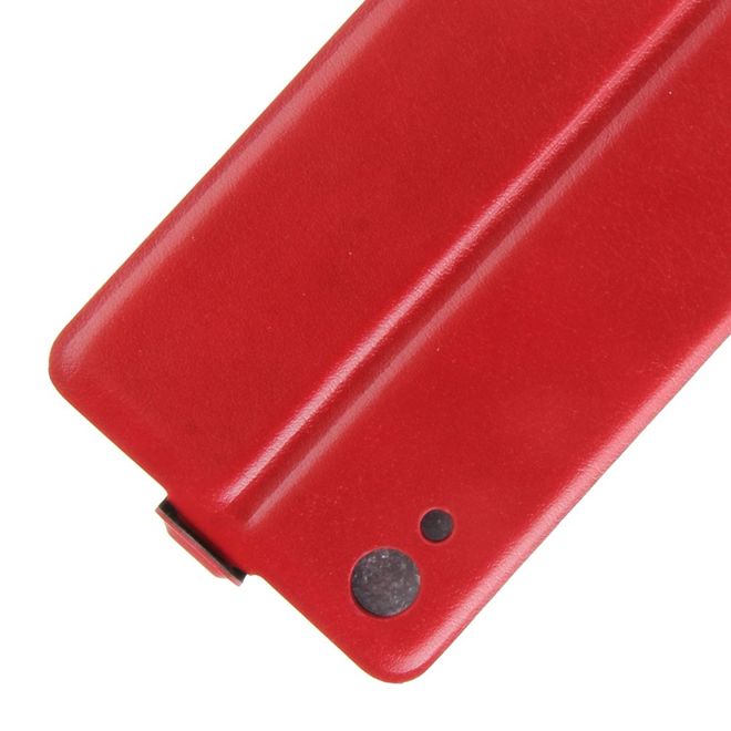 Handyhülle für Sony Xperia XA1 - Crazy Horse Leder Flip Case - vertikal - rot