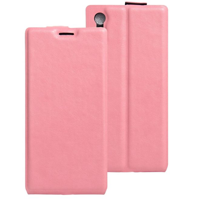 Sony Xperia XZ/XZs Handyhülle - Crazy Horse Leder Flip Case - vertikal - pink