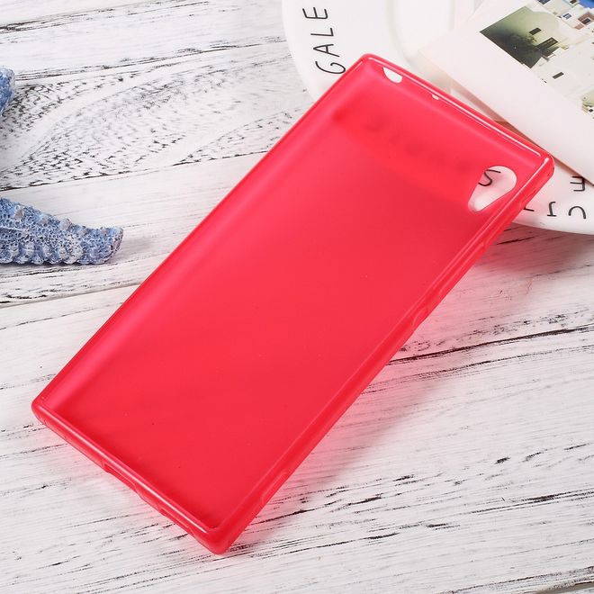 Sony Xperia XA1 Handycover - Hülle aus elastischem TPU Plastik - matt - rot