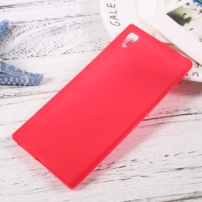 Sony Xperia XA1 Handycover - Hülle aus elastischem TPU Plastik - matt - rot