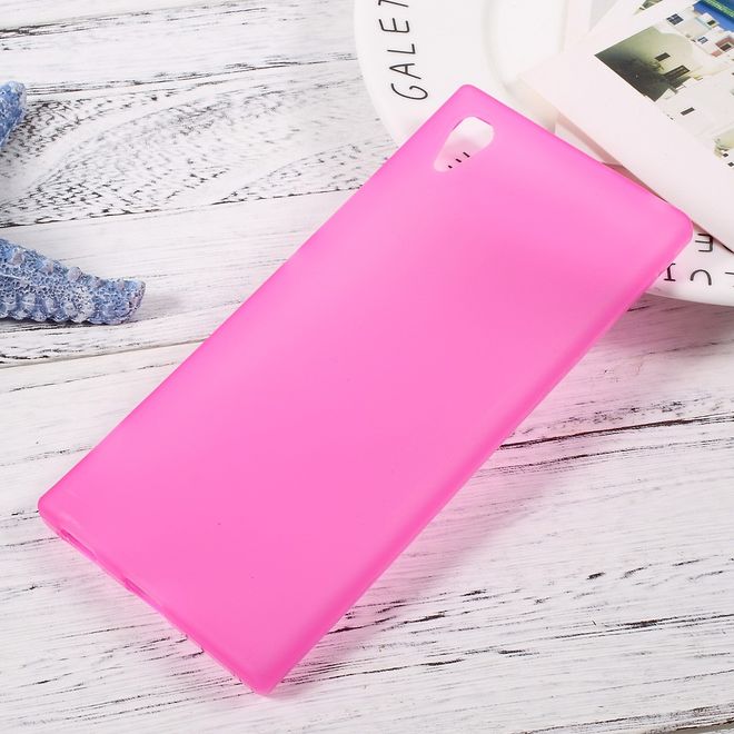 Sony Xperia XA1 Handycover - Hülle aus elastischem TPU Plastik - matt - rosa
