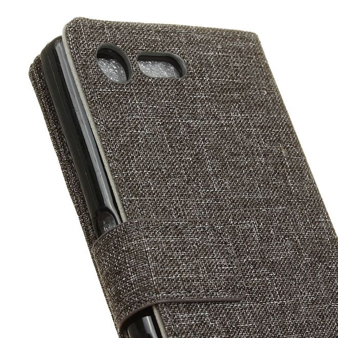 Handyhülle für Sony Xperia XZ Premium - Bookcover - mit Standfunktion - grau