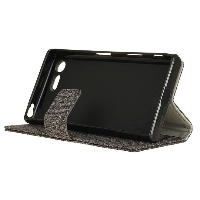 Handyhülle für Sony Xperia XZ Premium - Bookcover - mit Standfunktion - grau