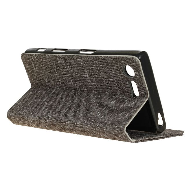 Handyhülle für Sony Xperia XZ Premium - Bookcover - mit Standfunktion - grau