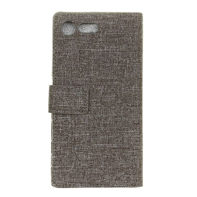 Handyhülle für Sony Xperia XZ Premium - Bookcover - mit Standfunktion - grau