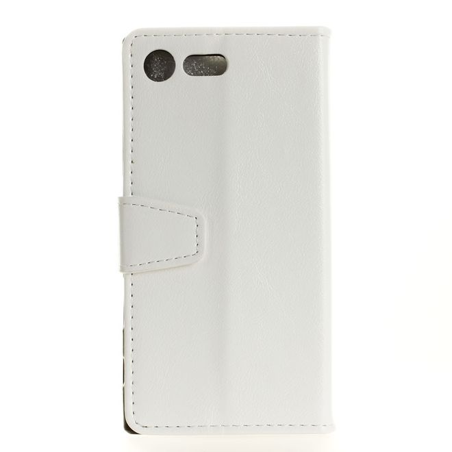 Sony Xperia XZ Premium Handyhülle - Crazy Horse Leder Case - mit Visitenkartenfach - weiss