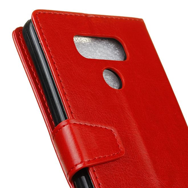 Étui pour LG G6 - Étui en cuir Crazy Horse - Avec fonction support - Rouge