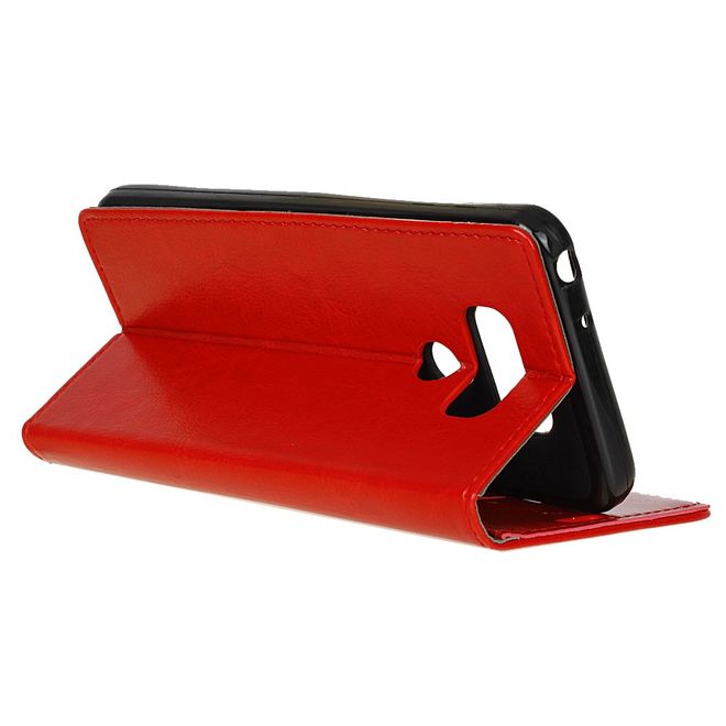 Étui pour LG G6 - Étui en cuir Crazy Horse - Avec fonction support - Rouge