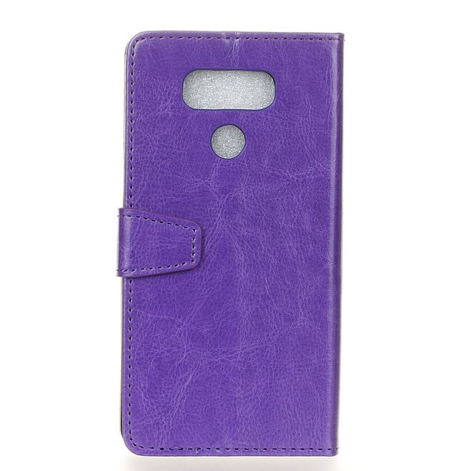 LG G6 Phone Case - Crazy Horse Leather Case - with Stand Function - Purple