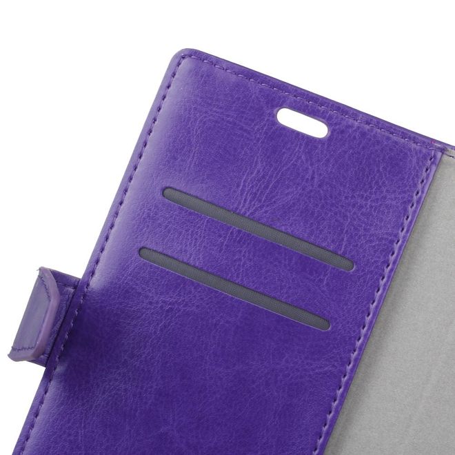 LG G6 Phone Case - Crazy Horse Leather Case - with Stand Function - Purple